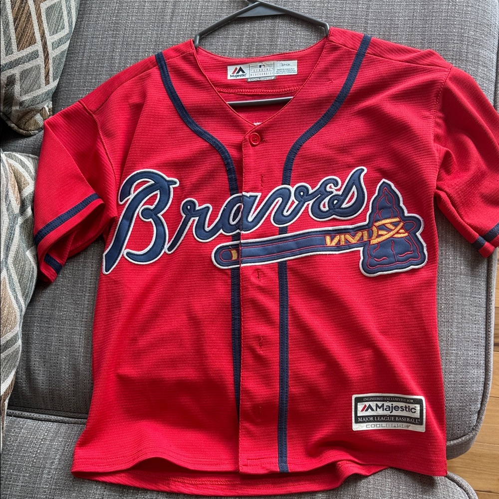 Majestic Red Braves Kids Jersey